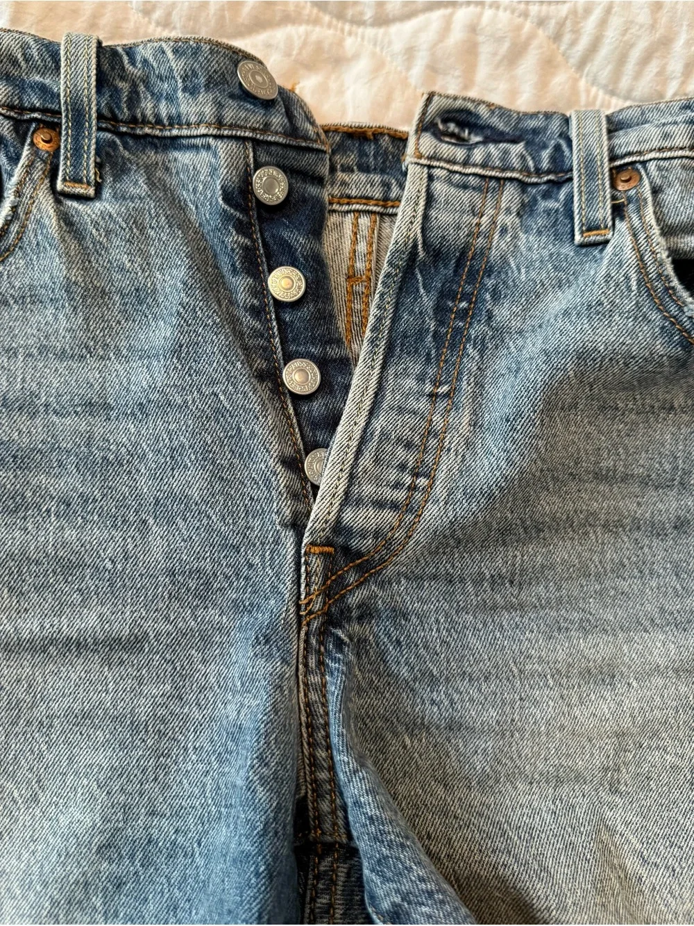 Levi’s Premium 501 Original Distressed Denim Cutoff Shorts Button Fly High Rise